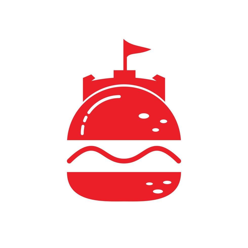 hamburger kasteel vector logo ontwerp.