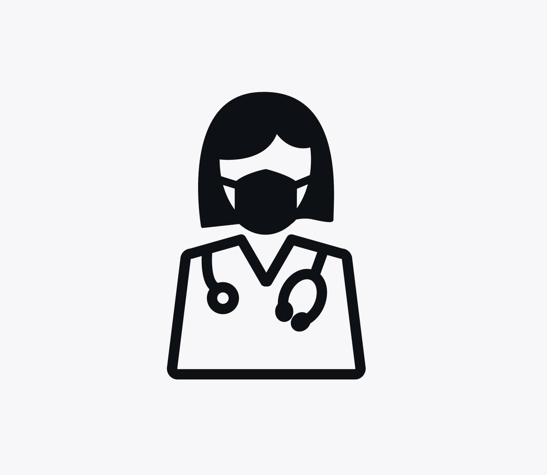dokter icoon vlak stijl logo sjabloon vector