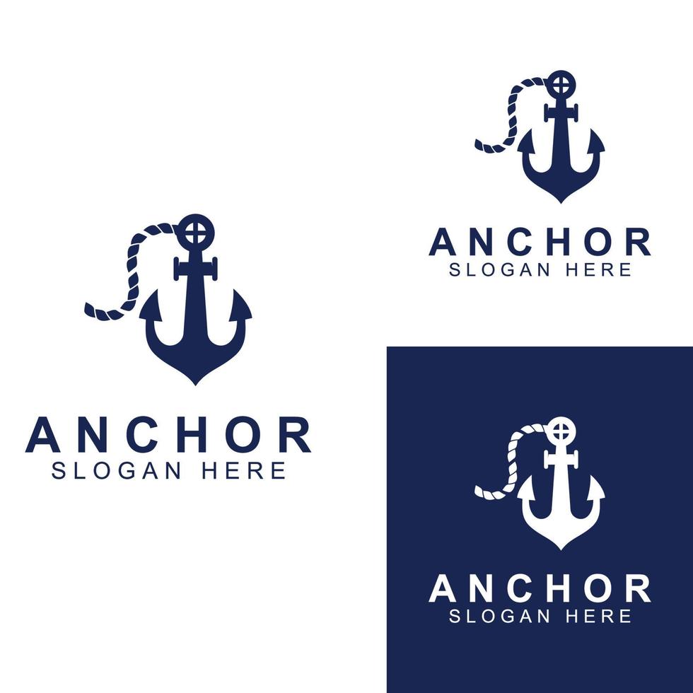 logo en anker symbool vector illustratie ontwerpsjabloon.