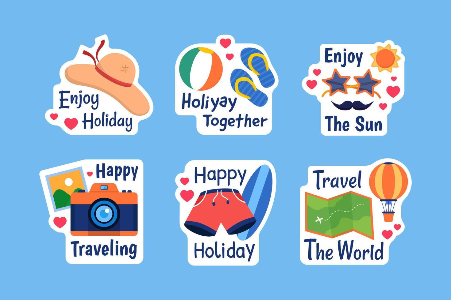 zelf zorg vakantie werkzaamheid stickers verzameling reeks vector