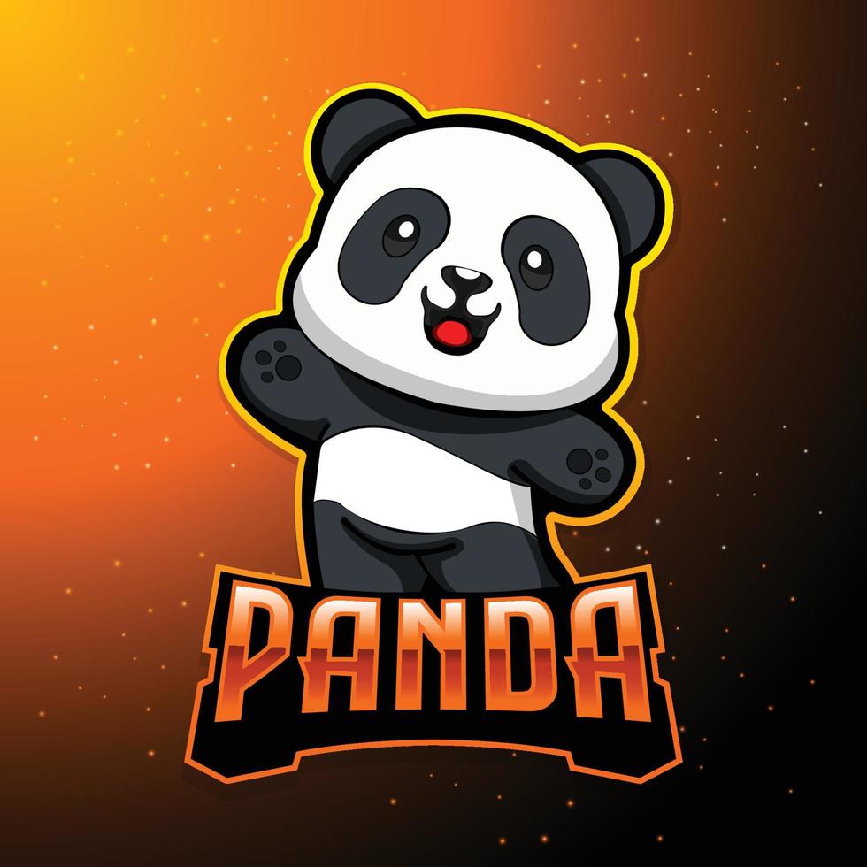 schattig panda esport gaming mascotte logo vector