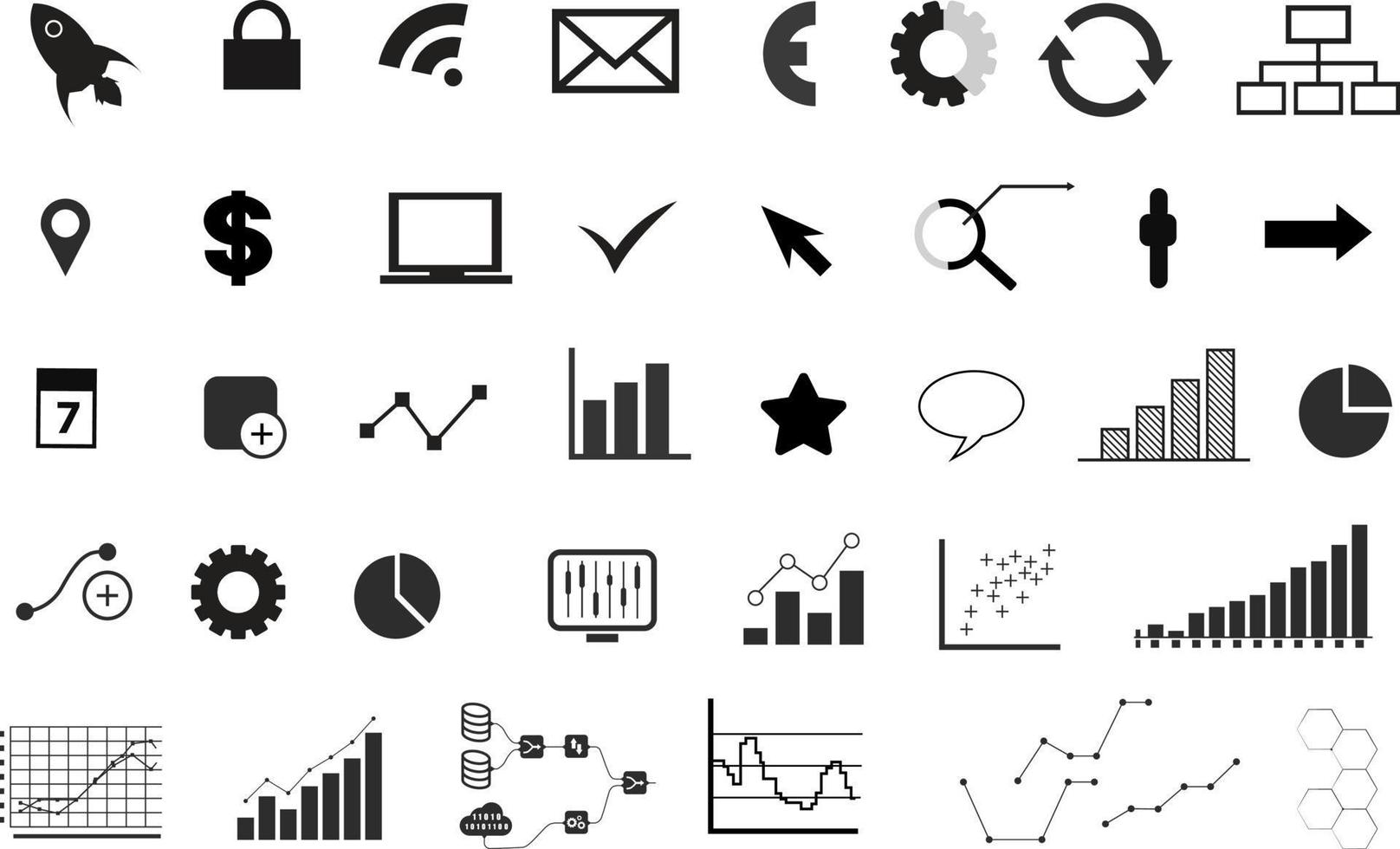 ontwerp vector gegevens pictogrammen in kleurrijk workflow item bedrijf elementen ,gegevens analyse