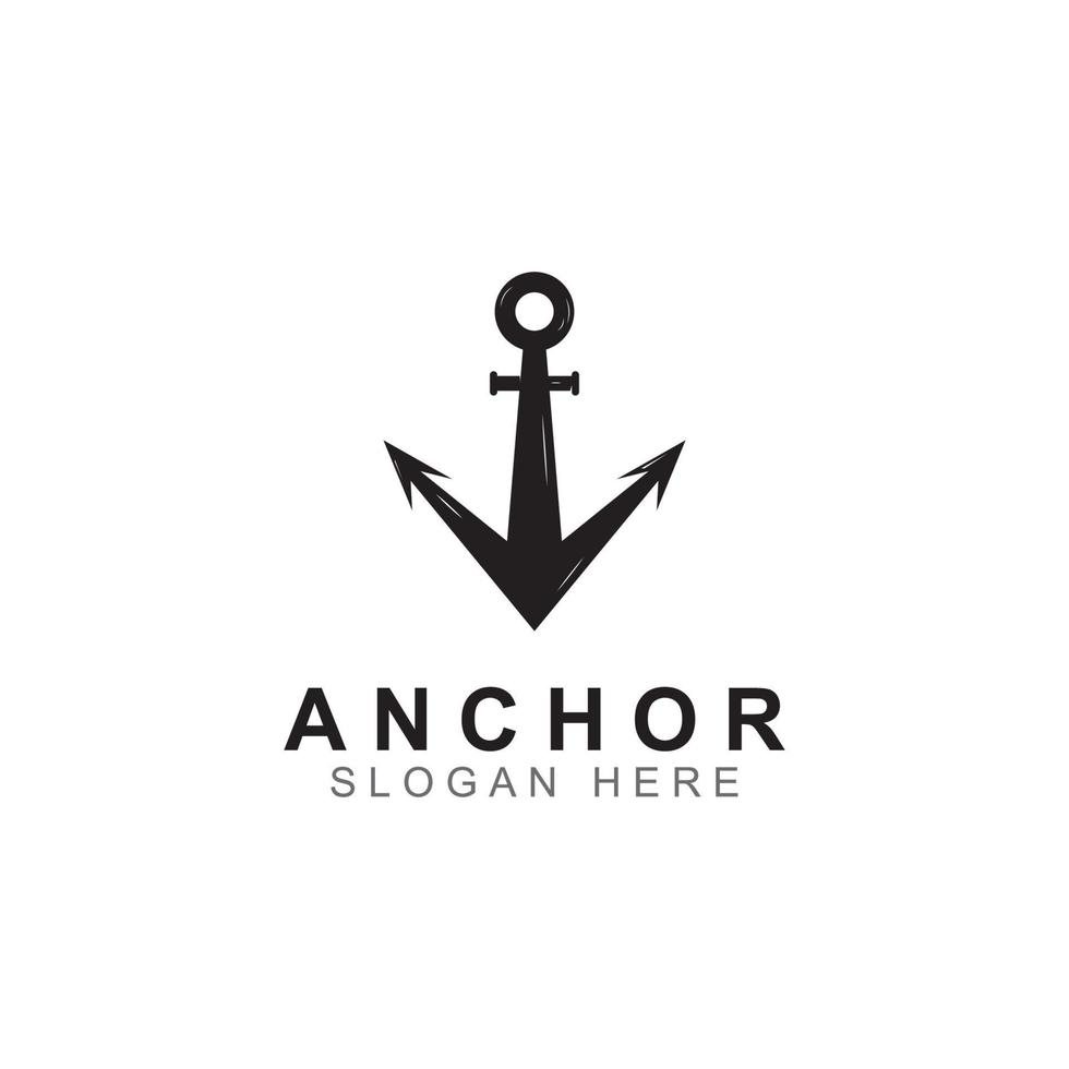 logo en anker symbool vector illustratie ontwerpsjabloon.