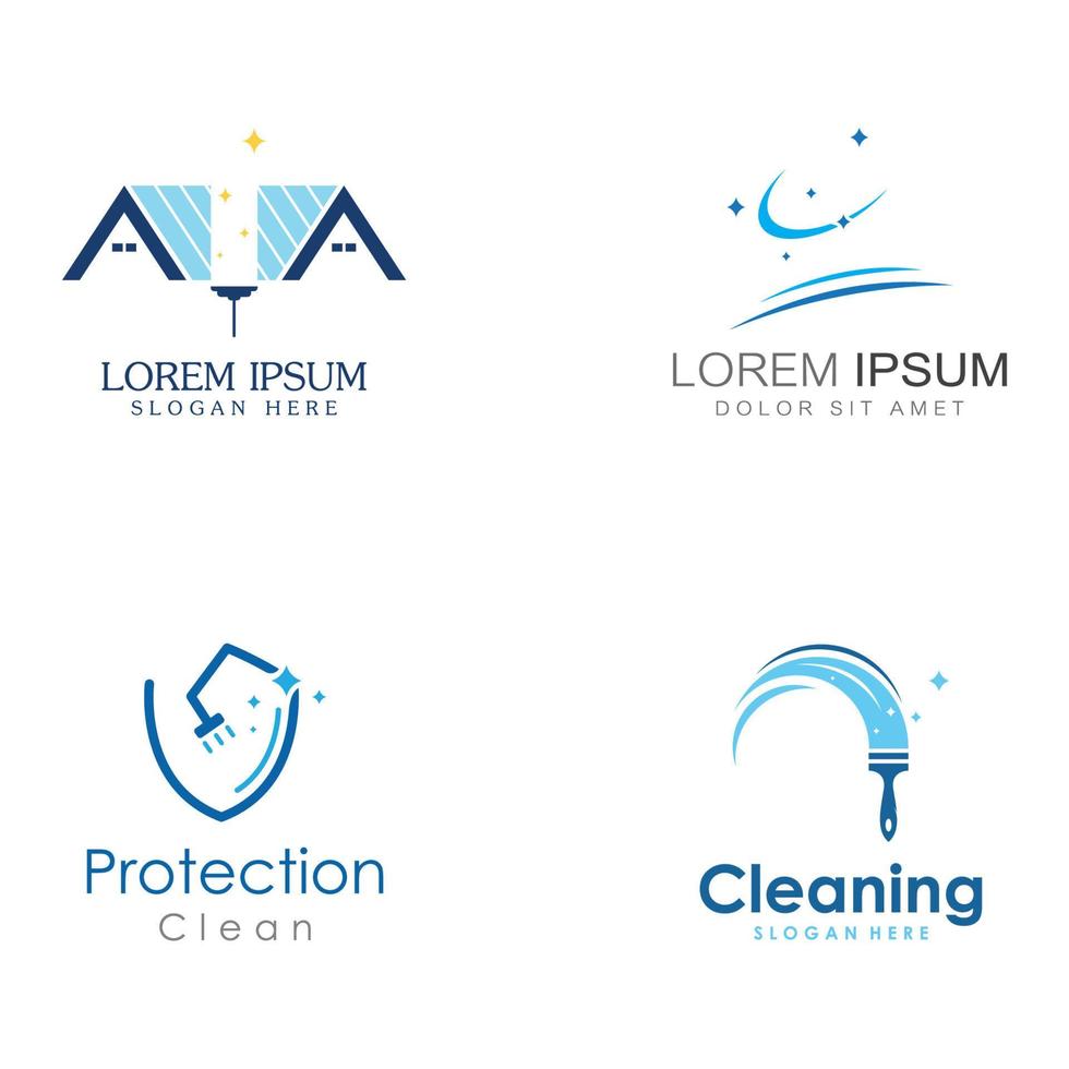 schoonmaak logo, schoonmaak bescherming logo en huis schoonmaak logo.met een sjabloon illustratie vector ontwerp concept.