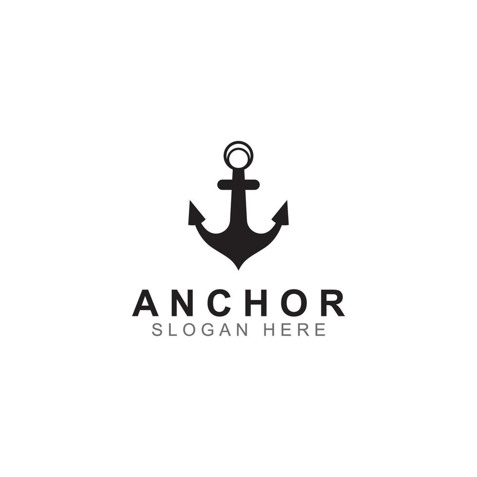 logo en anker symbool vector illustratie ontwerpsjabloon.