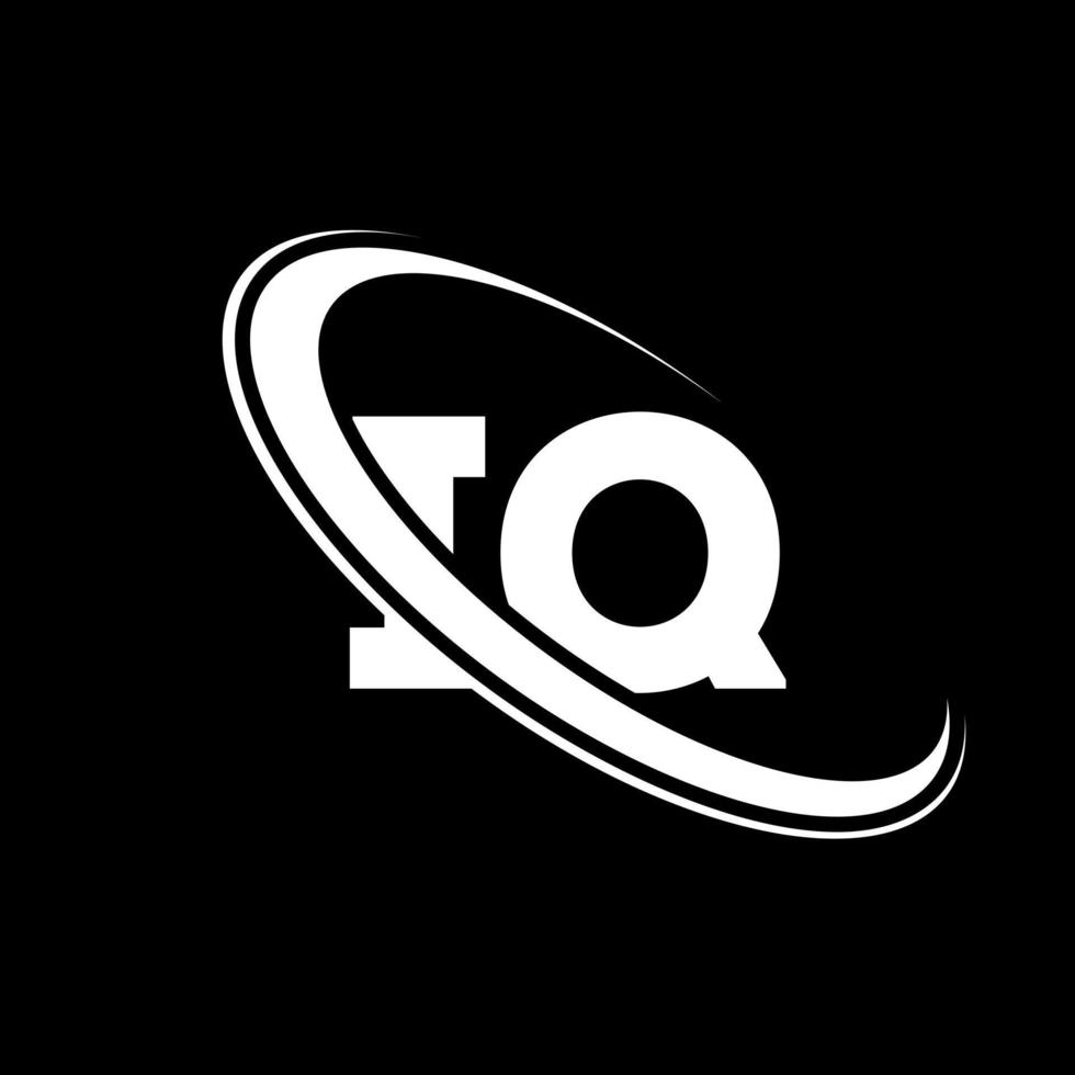 iq logo. ik q ontwerp. wit iq brief. iq brief logo ontwerp. eerste brief iq gekoppeld cirkel hoofdletters monogram logo. vector