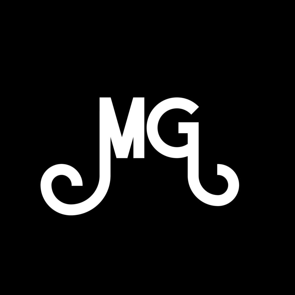 mg brief logo ontwerp. beginletters mg logo icoon. abstracte letter mg minimale logo ontwerpsjabloon. mg brief ontwerp vector met zwarte kleuren. mg-logo