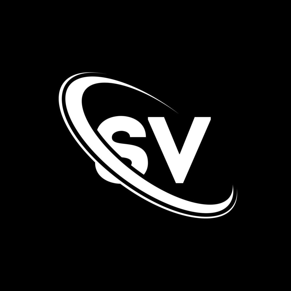 sv logo. s v ontwerp. wit sv brief. sv brief logo ontwerp. eerste brief sv gekoppeld cirkel hoofdletters monogram logo. vector