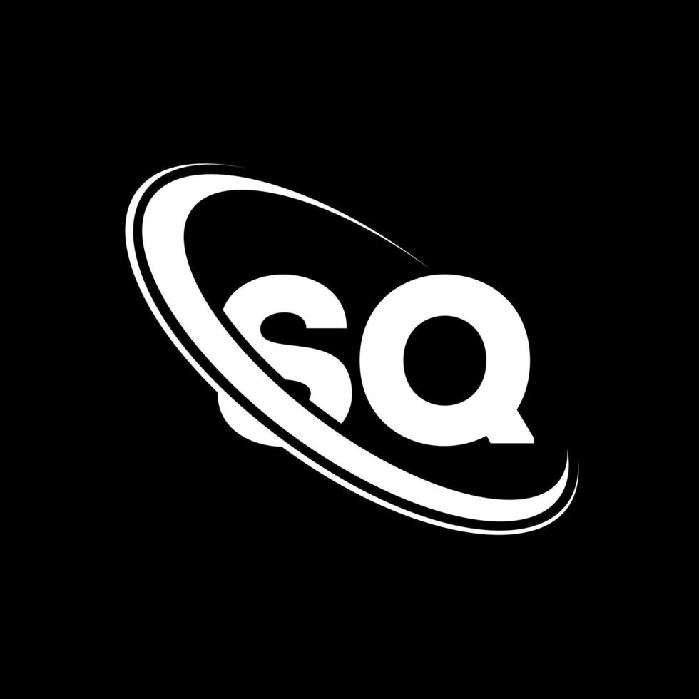 sq logo. s q ontwerp. wit sq brief. sq brief logo ontwerp. eerste brief sq gekoppeld cirkel hoofdletters monogram logo. vector