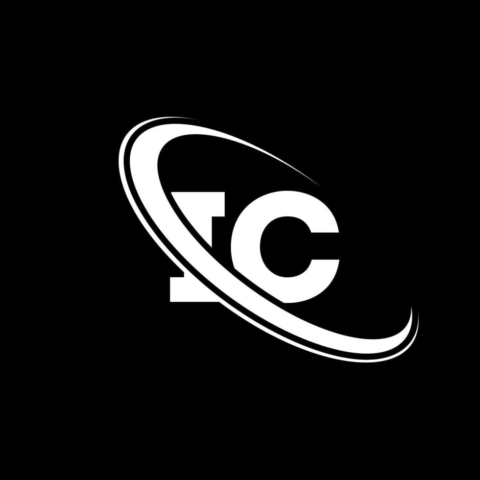 ic logo. ik c ontwerp. wit ic brief. ic brief logo ontwerp. eerste brief ic gekoppeld cirkel hoofdletters monogram logo. vector