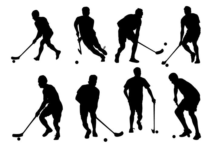 Gratis Vector Floorball Silhouet Op Witte Achtergrond