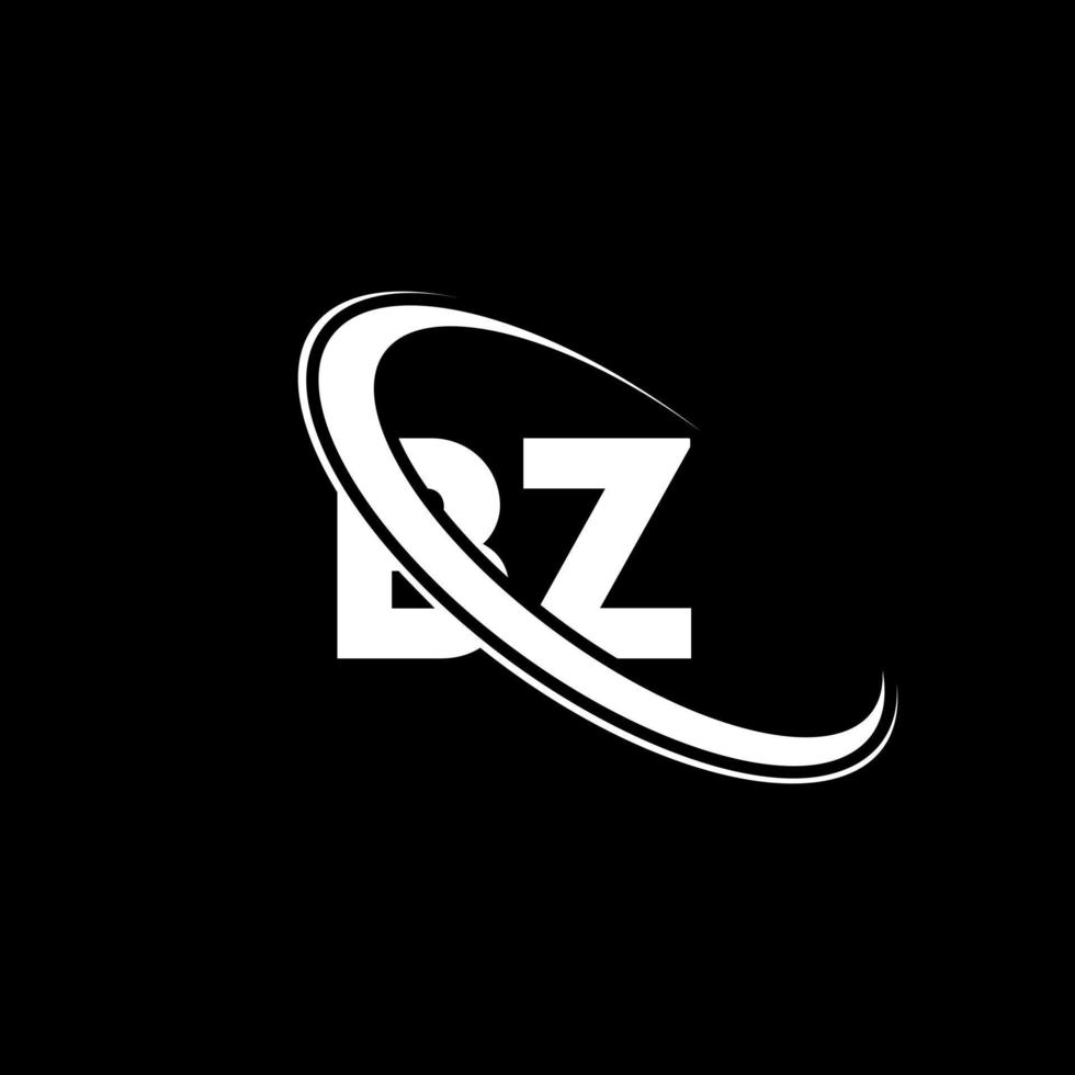 bz logo. b z ontwerp. wit bz brief. bz brief logo ontwerp. eerste brief bz gekoppeld cirkel hoofdletters monogram logo. vector
