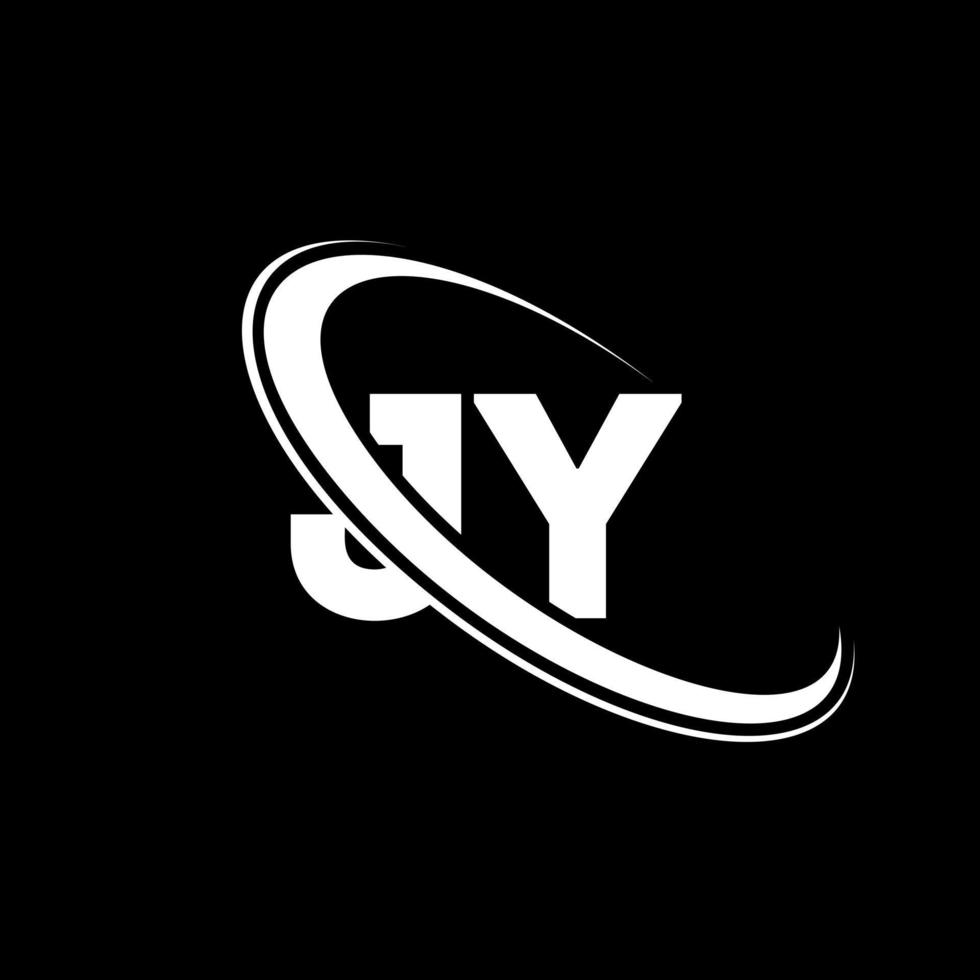 jy logo. j y ontwerp. wit jy brief. jy brief logo ontwerp. eerste brief jy gekoppeld cirkel hoofdletters monogram logo. vector