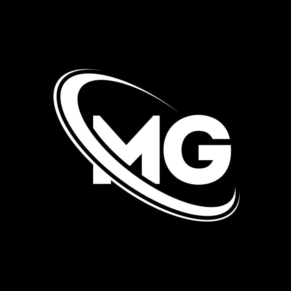 mg logo. m g ontwerp. wit mg brief. mg brief logo ontwerp. eerste brief mg gekoppeld cirkel hoofdletters monogram logo. vector