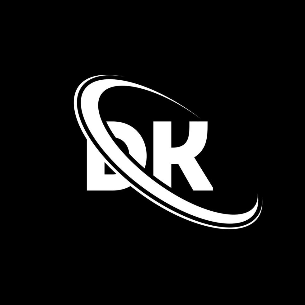 dk logo. d k ontwerp. wit dk brief. dk brief logo ontwerp. eerste brief dk gekoppeld cirkel hoofdletters monogram logo. vector
