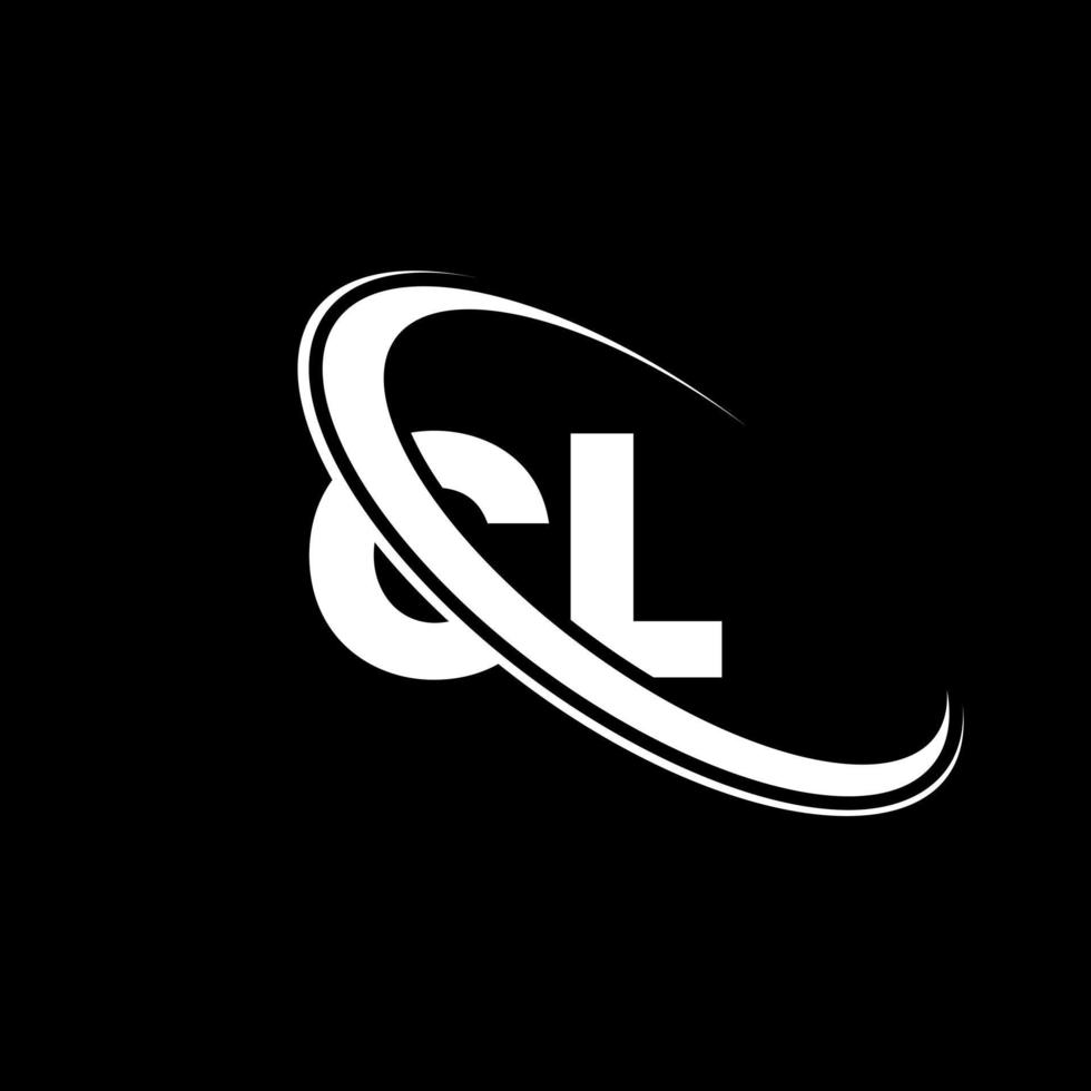 cl logo. c l ontwerp. wit cl brief. cl brief logo ontwerp. eerste brief cl gekoppeld cirkel hoofdletters monogram logo. vector