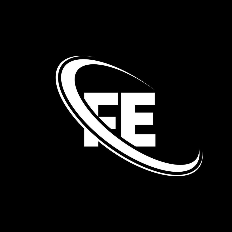 fe logo. f e ontwerp. wit fe brief. fe brief logo ontwerp. eerste brief fe gekoppeld cirkel hoofdletters monogram logo. vector