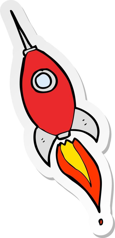 sticker van een cartoon ruimteraket vector