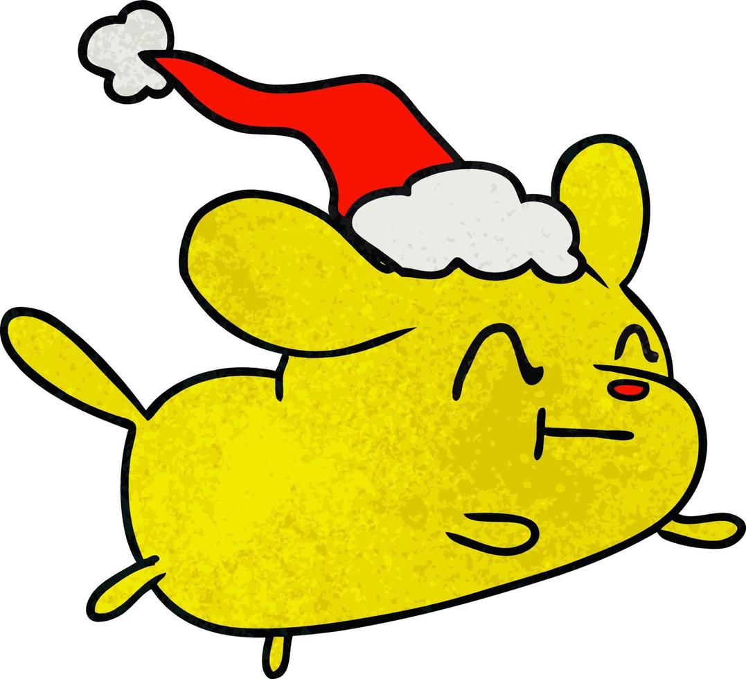 kerst getextureerde cartoon van kawaii hond vector