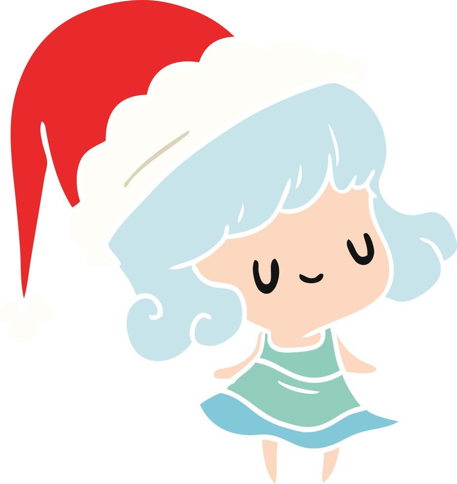 kerst cartoon van kawaii meisje vector