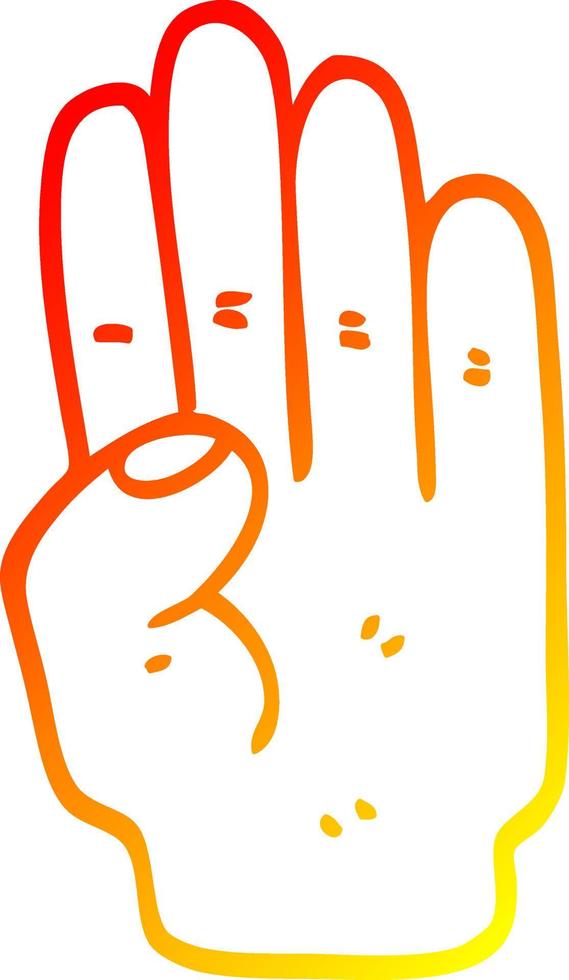 warme gradiënt lijntekening cartoon hand vector