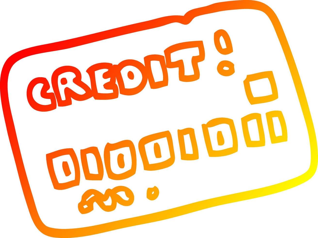 warme gradiënt lijntekening cartoon creditcard vector