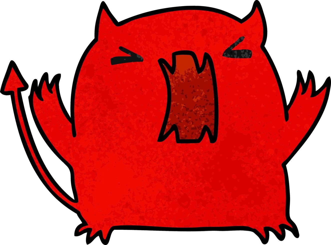 getextureerde tekenfilm van een schattig kawaii duivel vector