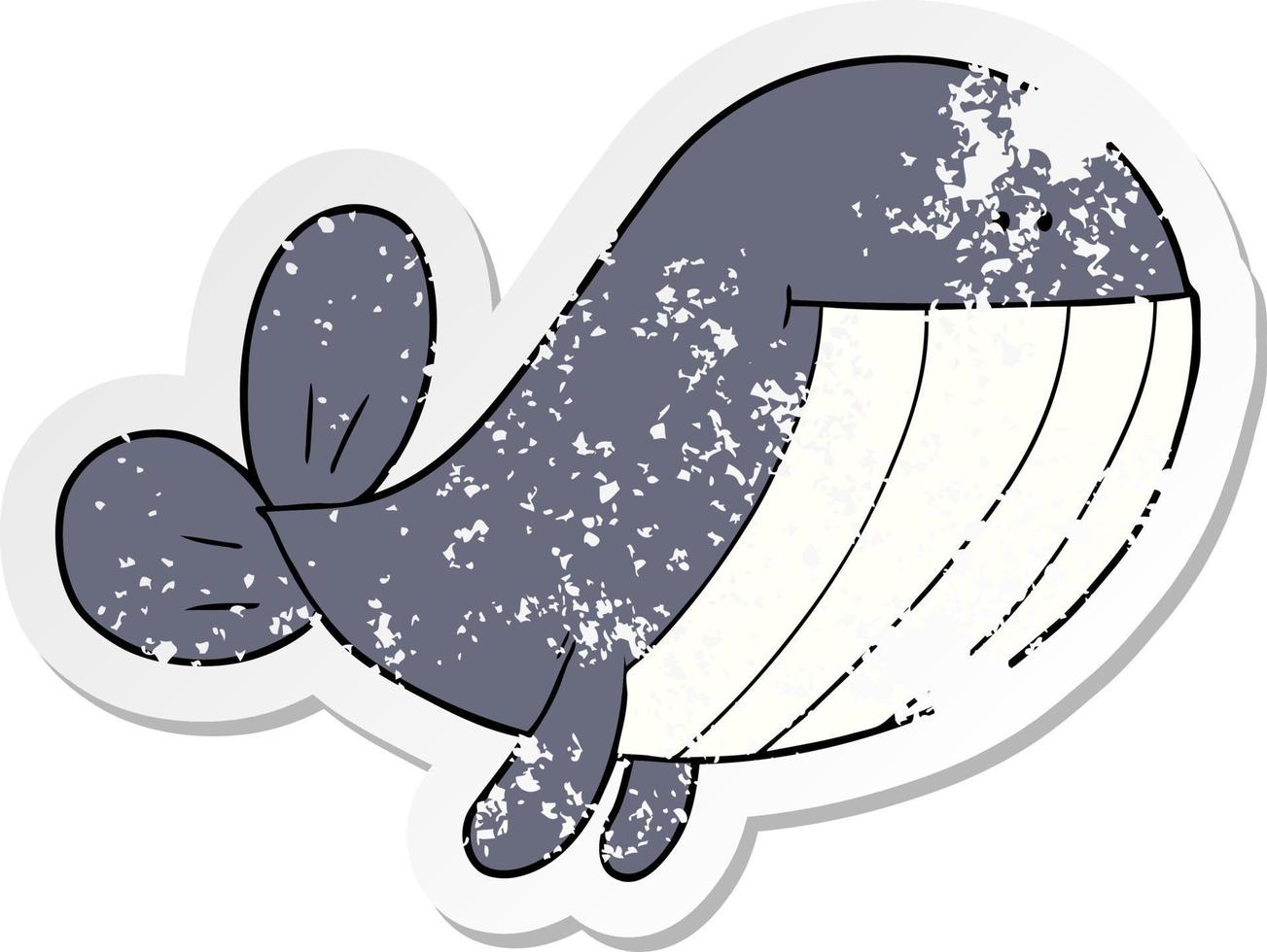 noodlijdende sticker van een cartoonwalvis vector