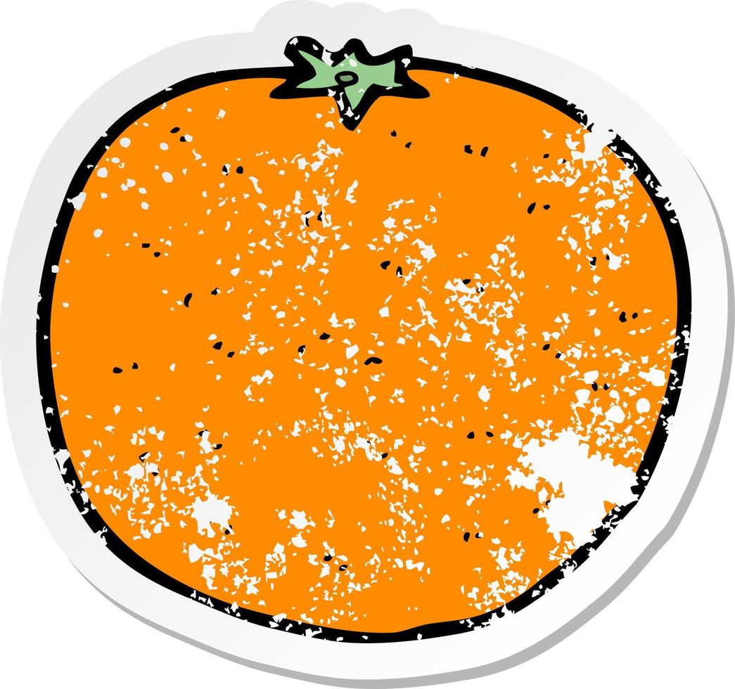 retro noodlijdende sticker van een cartoon oranje vector