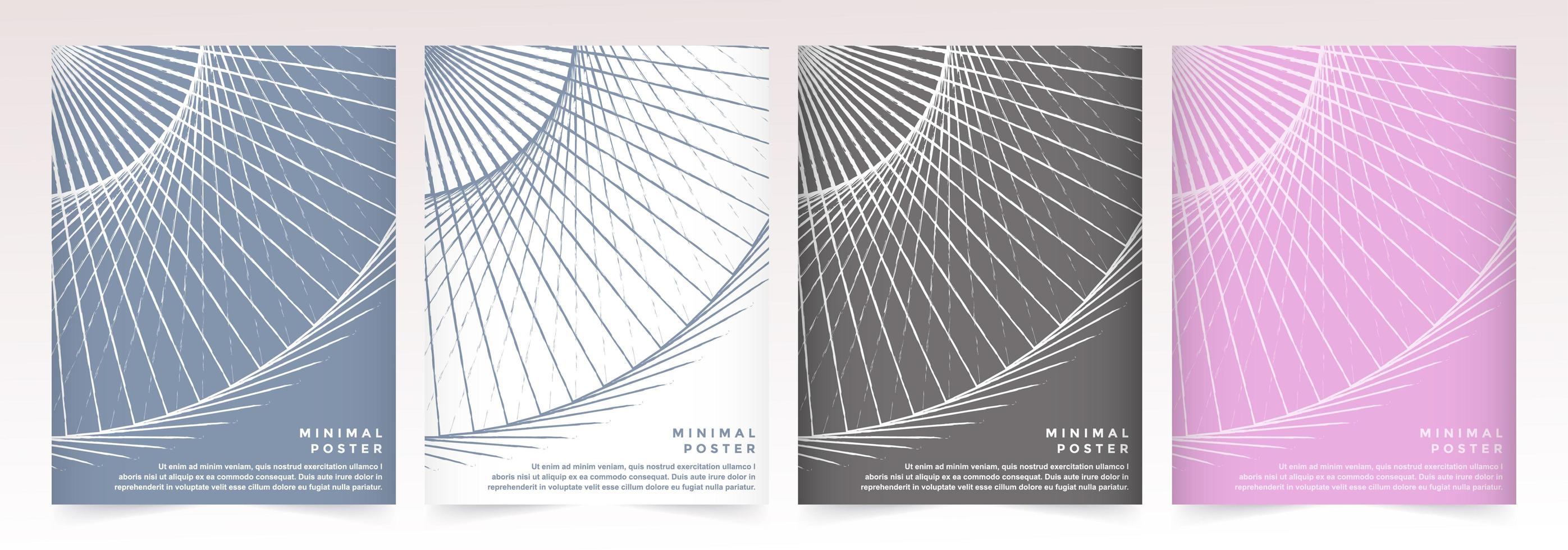 kleurrijke geometrische abstracte cirkel patroon poster set vector