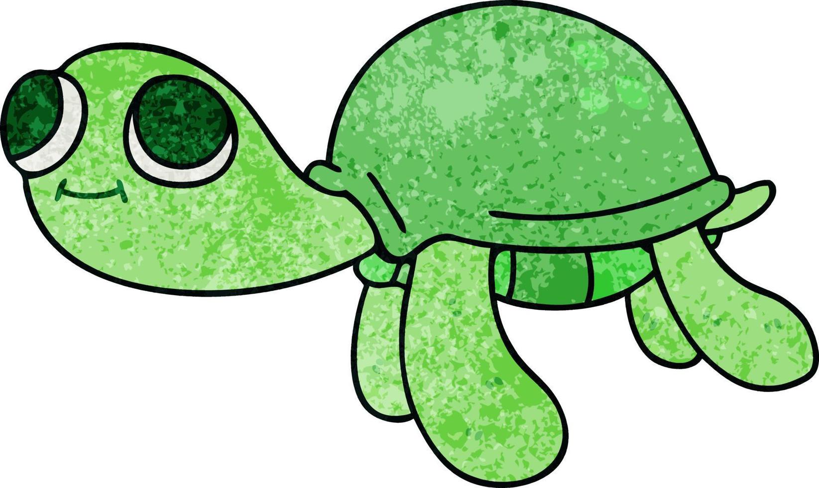 eigenzinnige handgetekende cartoonschildpad vector