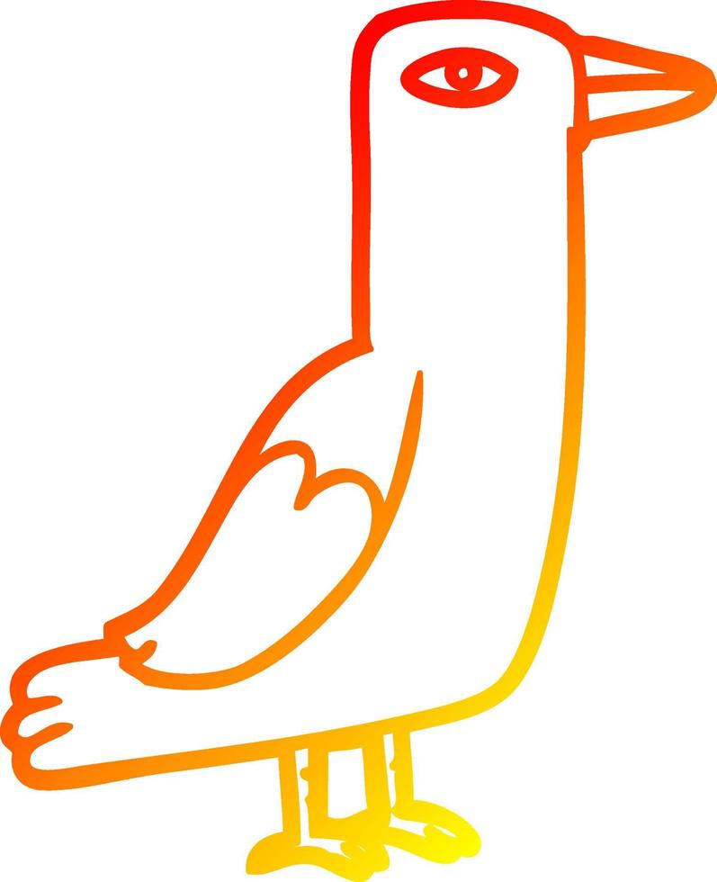 warme gradiënt lijntekening cartoon vogel vector