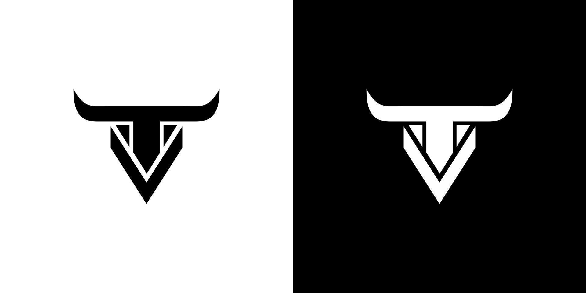 TV logo bufallo concepten logo vector grafisch monogram icoon vector sjabloon