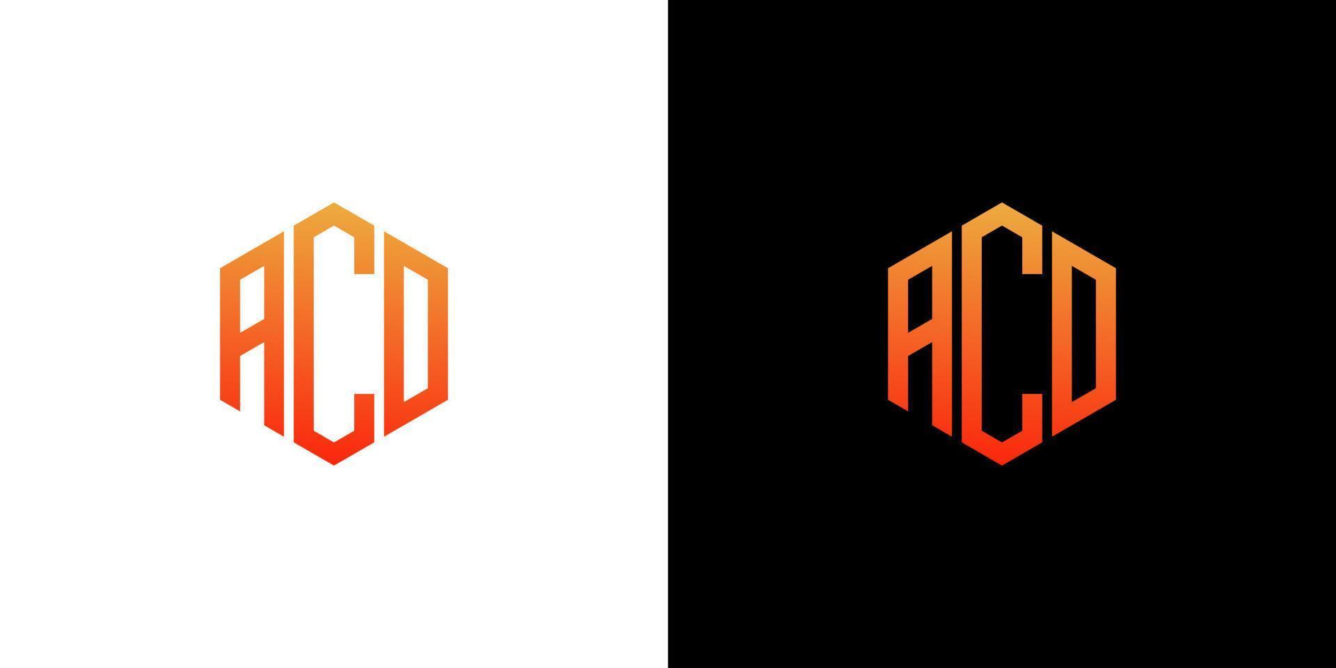 acd brief logo ontwerp veelhoek monogram icoon vector sjabloon