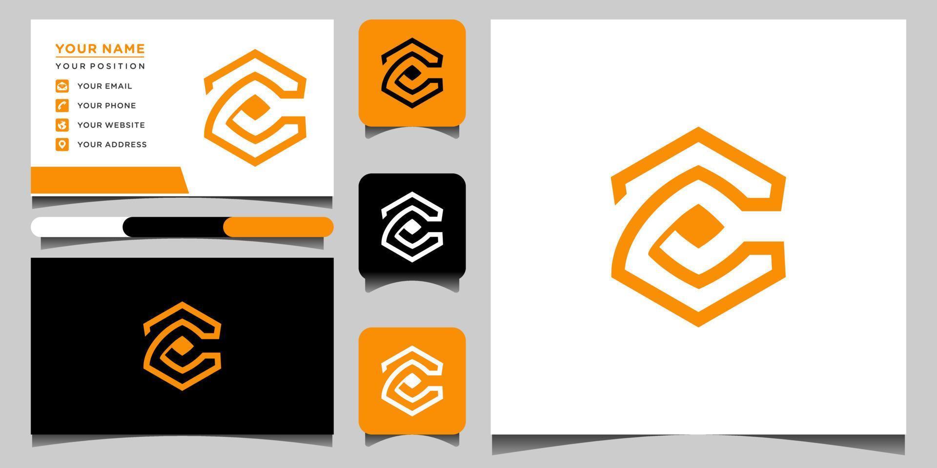 c brief logo ontwerp veelhoek monogram icoon vector sjabloon. logo c en bedrijf kaart sjabloon premie vecto