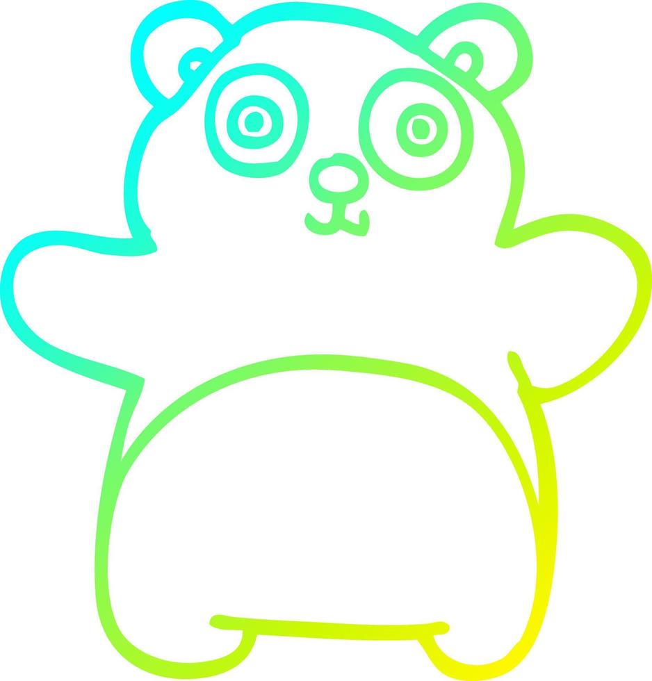 verkoudheid helling lijn tekening tekenfilm gelukkig panda vector