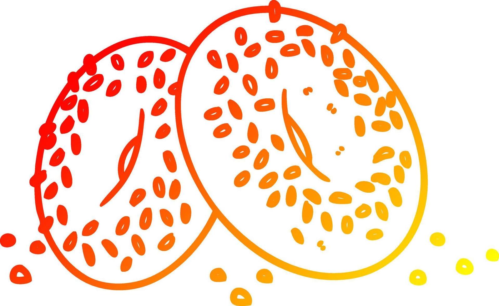 warm helling lijn tekening tekenfilm bagels vector