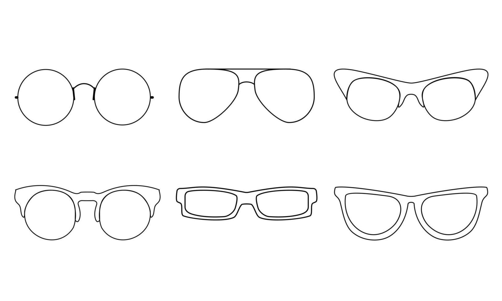 reeks van bril zonnebril illustratie tekening schetsen lijn vector eps10