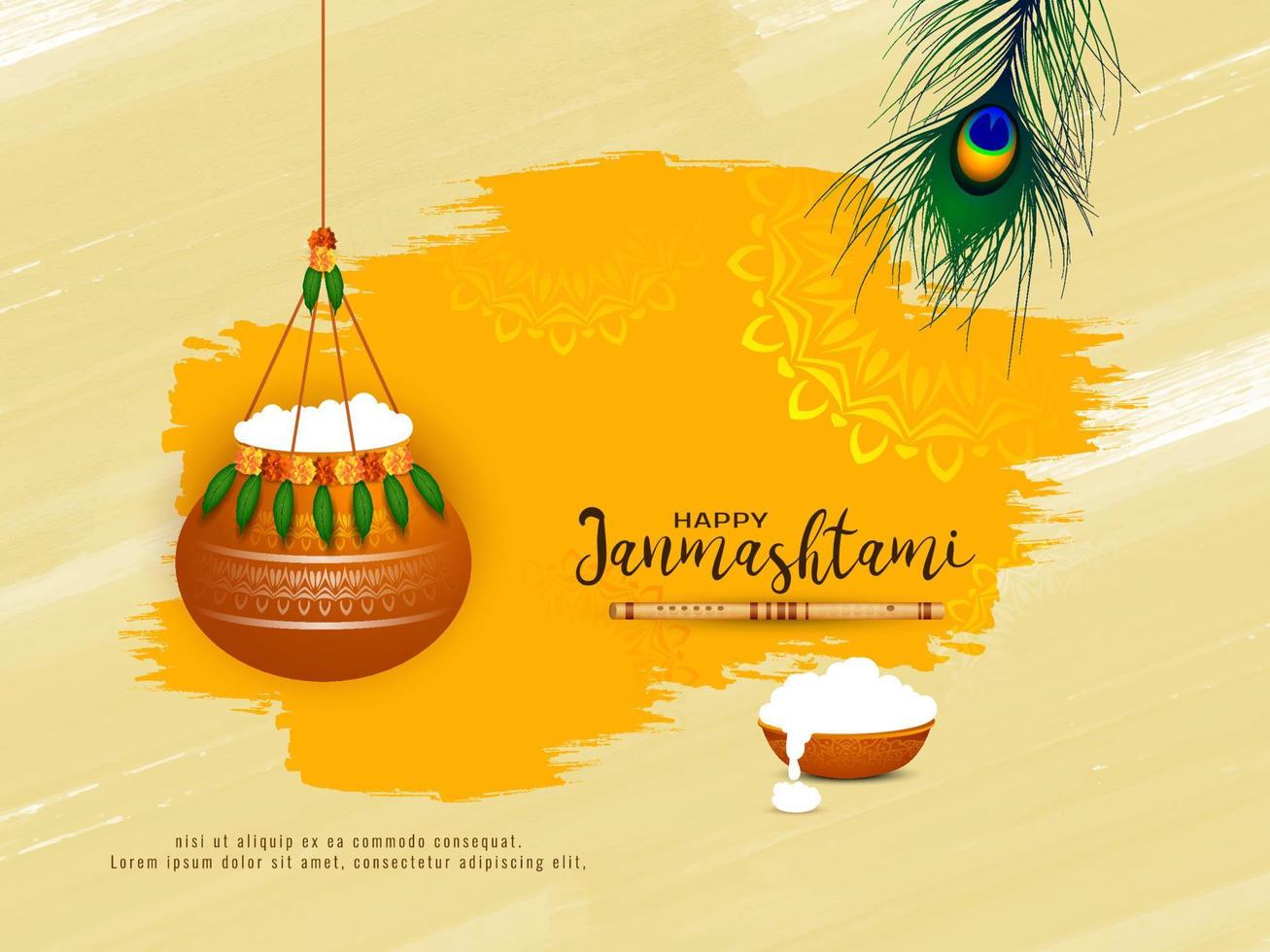 gelukkig janmashtami Indisch cultureel festival achtergrond ontwerp vector