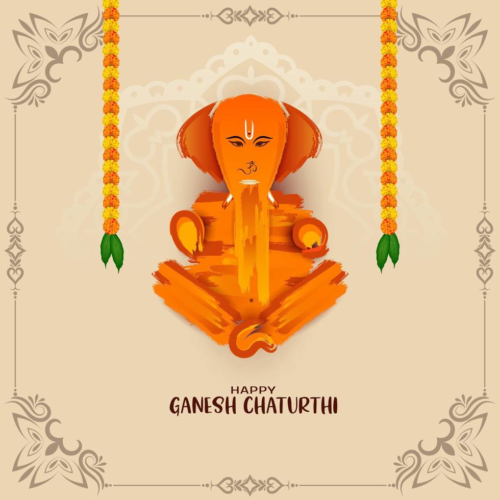 gelukkig ganesh chaturthi Indisch cultureel festival artistiek achtergrond vector