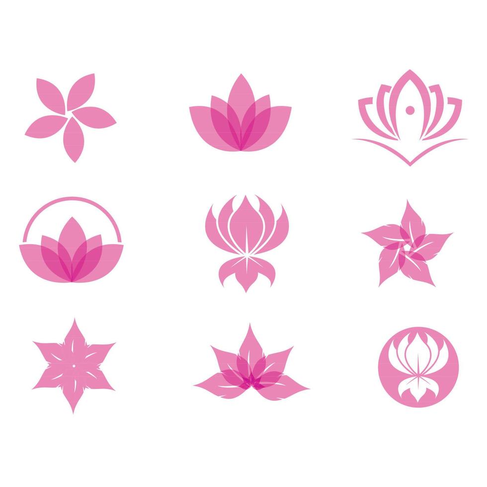 logos van bloemen, rozen, lotus bloemen, en andere types van bloemen. door gebruik makend van de concept van vector ontwerp.