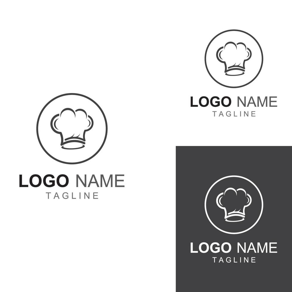 chef hoed logo voor restaurant, cafe en online voedsel levering. logo met vector illustratie ontwerp sjabloon.