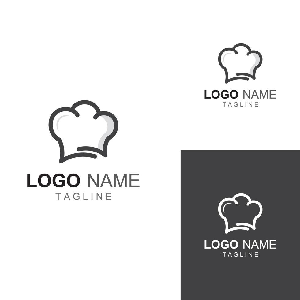 chef hoed logo voor restaurant, cafe en online voedsel levering. logo met vector illustratie ontwerp sjabloon.