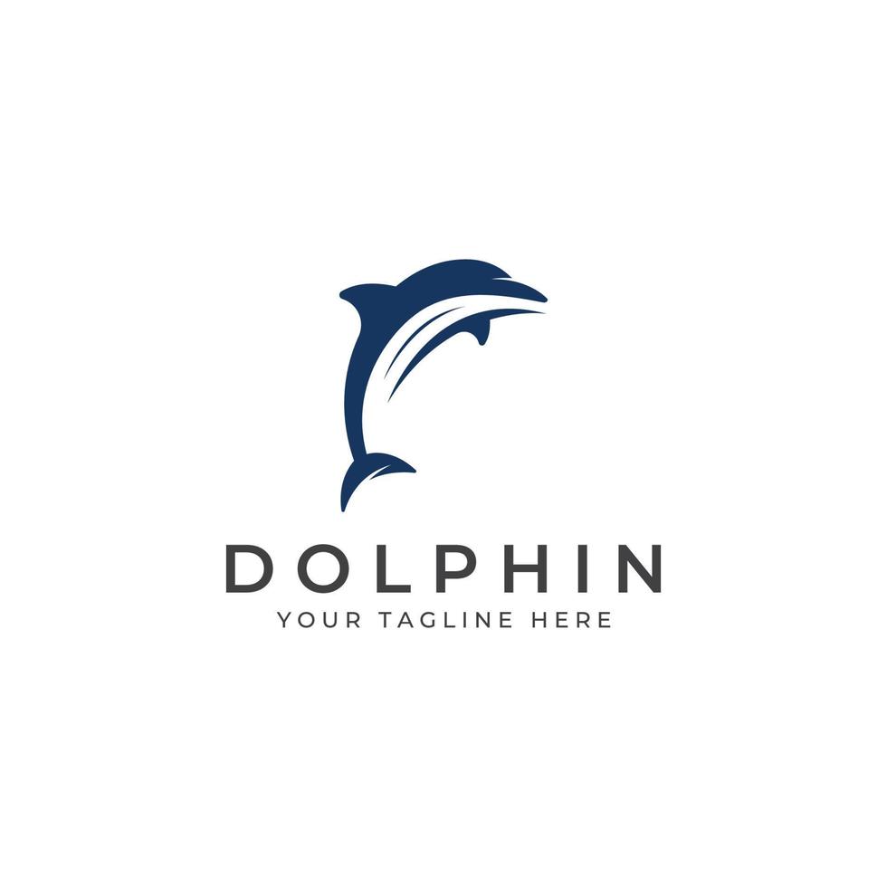 dolfijn logo. dolfijn jumping Aan de golven van zee of strand. met vector illustratie bewerken.