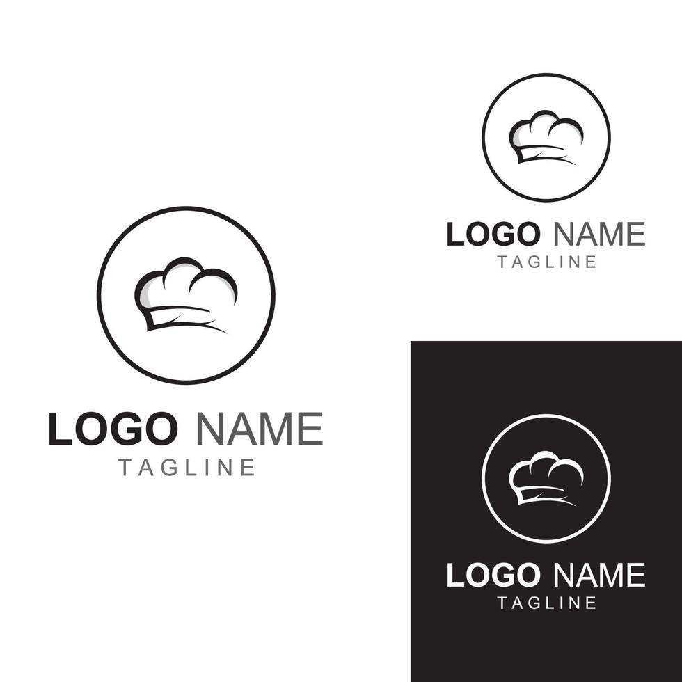 chef hoed logo voor restaurant, cafe en online voedsel levering. logo met vector illustratie ontwerp sjabloon.