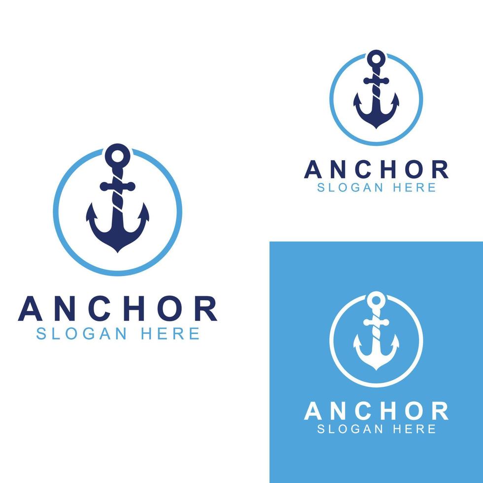 logo en anker symbool vector illustratie ontwerpsjabloon.