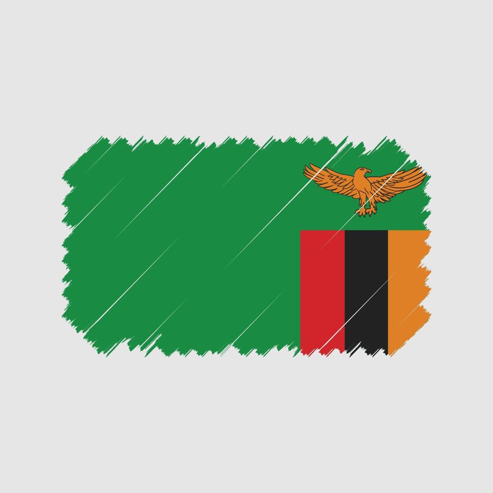 Zambia vlag borstel vector. nationale vlag vector
