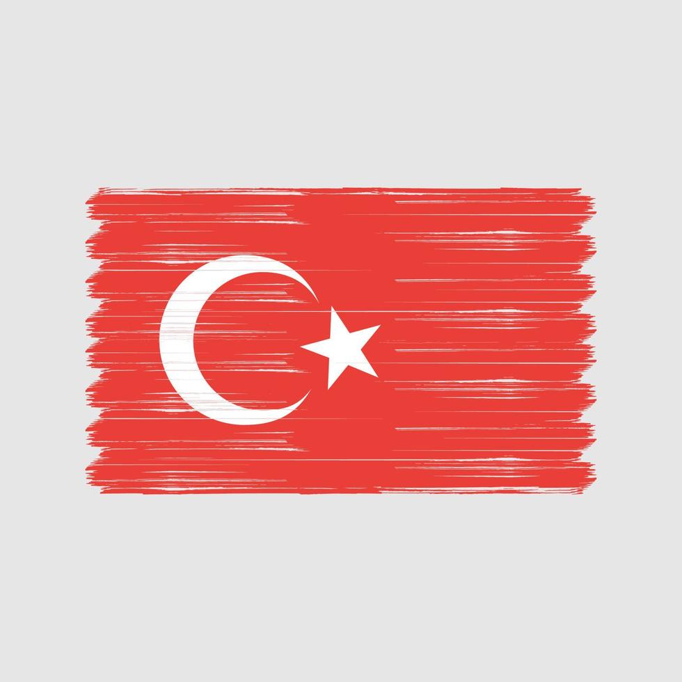 turkije vlag borstel. nationale vlag vector