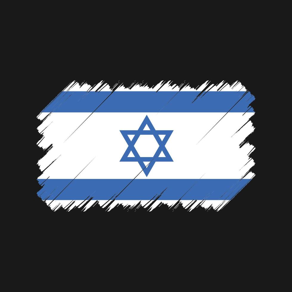 Israëlische vlag borstel. nationale vlag vector