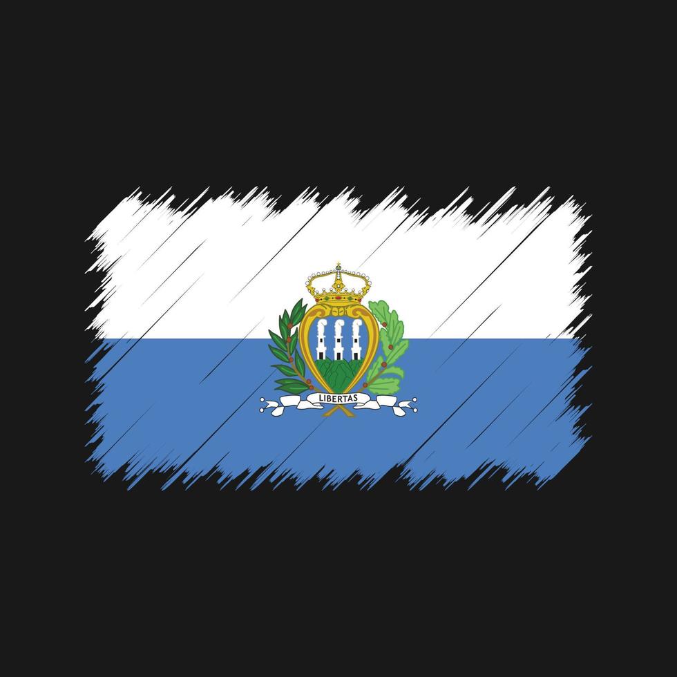 san marino vlag penseelstreken. nationale vlag vector